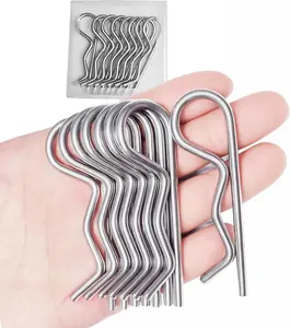 8 count Heavy Duty Cotter Pin,  Cotter Pins Assortment Kit with  R Clips -  for Mechanics, Lawn Mowers, Rv Owners - 3.5*75 mm Size