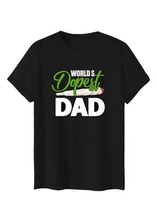 World's Dopest Dad Funny Graphic Fitted Long T-Shirt | Father's Day Gift Dad Tee | Casual Cool Dad Streetwear with Food Print Casual Streetwear Looks