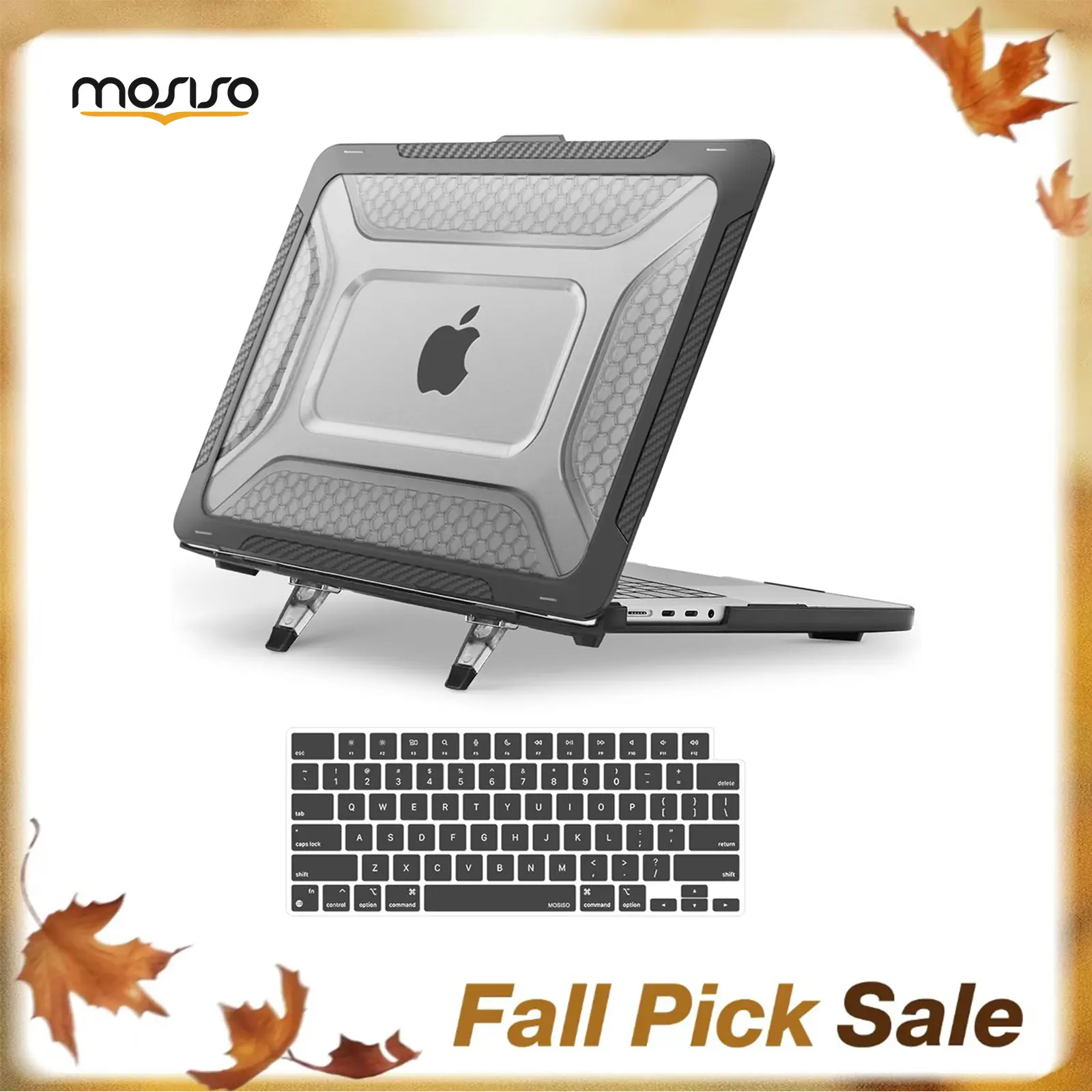 MOSISO 2-in-1 Case Compatible with MacBook Pro 16 Inch M5 M4 M3 M2 M1 2026-2021, Honeycomb Hard Shell Laptop Cover with TPU Bumper, Foldable Kickstand and Keyboard Cover for Students and Professionals, A3429 A3428 A3403 A3186 A2991 A2780 A2485