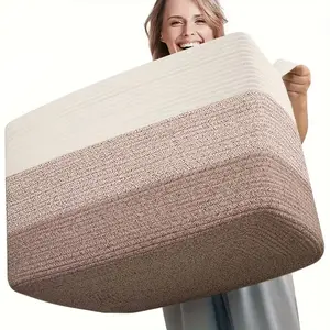 Household Storage Baskets, Toy Baskets with Handles, Laundry Baskets, 108L Super Large Blanket Basket, 25"x13"x16", Rectangle Woven Baskets