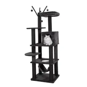TikTokShopStockUp  WTFGO Luxury Multi - level Cat Tree Villa | Spacious Playground for Multi - Cat Households for Your Christmas Gifts ， cattree  ， Scratching Posts