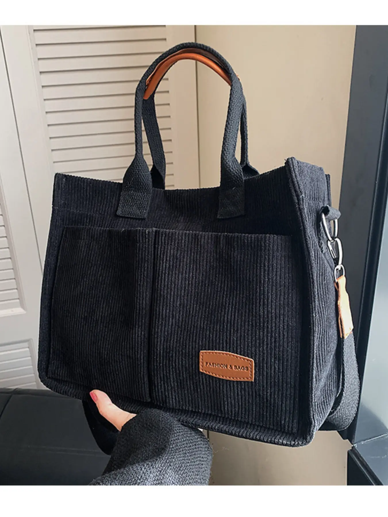 Women's New Arrival Handbag, Large Capacity Velvet Tote Bag, Multi-Layer Casual Shoulder Crossbody Bag, Fashionable and Practical