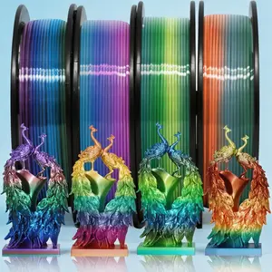 Four-Color Theme Rainbow Pla Silk Long Filament Set, Candy Forest Universe Series, 1.75mm 250g*4 Rolls, Vibrant Colors for Printing