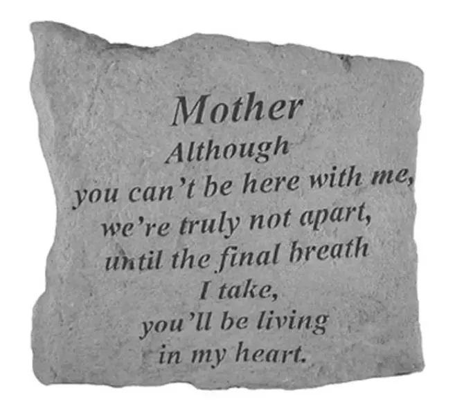 Kay Berry Inc. 15720 "Mother Although You Can't Be Here" Decorative Memorial Plaque, 5.25 in x 5.25 in, Home Decor Sign