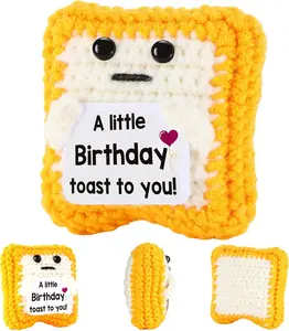 A Little Birthday Toast to You - Crochet Gifts,Funny Birthday Cards for Women, Men, Mom, Dad - Unique Happy Birthday Decorations & Keepsake for Friend, Her, Him - Includes Happy Birthday Banner