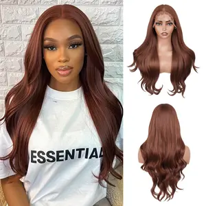 Lush Haute 13x6 Lace Front Wig 13x6 Lace Frontal Wig 32 Inches Long Lightweight Body Wave Pre Plucked Hairline with Baby Hair Transparent Lace Heat Resistant Synthetic Hair Glueless Lace Front Wigs for  Women