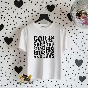 Holy Faith Based + Tee - White Top with Graphic, Short Sleeve, Top for Women - Womenswear