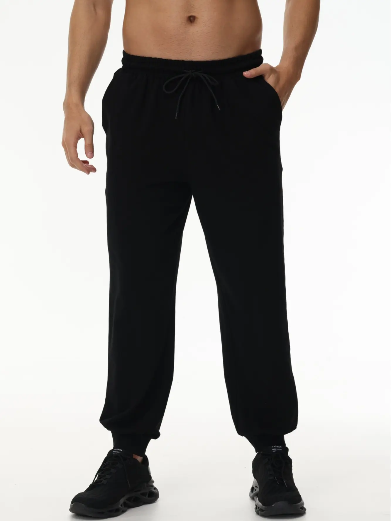 Men's Pure Cotton Joggers with Drawstring — Comfortable Fit & Tapered Ankle [Clearance] summervibes