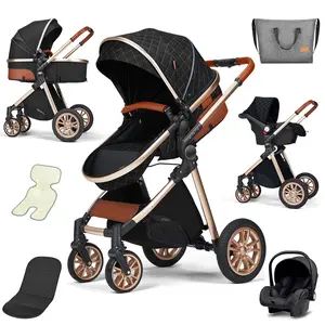 (No base)3-in-1 Convertible Baby Stroller with Bassinet Mode Foldable Infant Stroller Toddler Reversible Carriage Seat Adjustable Bassinet for Infants and Toddlers