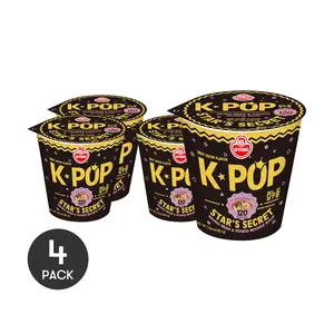 OTTOGI K-POP STAR'S SECRET Low-Calorie Beef Udon Noodles - 4 Pack, 120Kcal/Serving, Non-Fried Instant Noodles