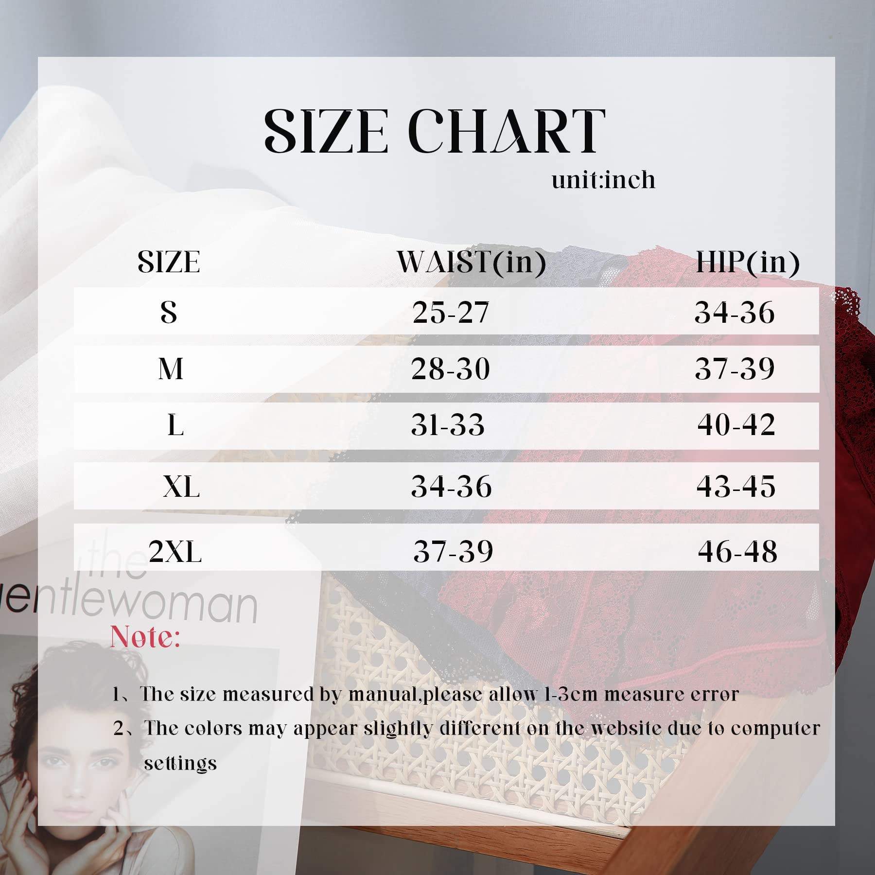 Women Lace Underwear Sexy Breathable Hipster Panties for Lady Stretch Seamless Soft Bikini Briefs 6Pcs/Set Nylon Fabric Womenswear