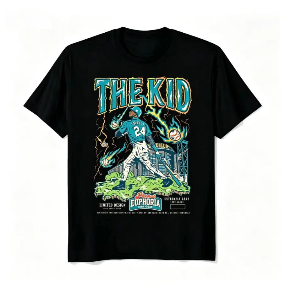 PE THE KID Ken Griffey Seattle Teal Edition Planet Euphoria Shirt, Vintage Style 90s Retro Unisex Streetwear Tee