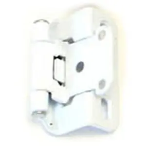 Amerock Decorative Half Wrap 0.5 in. Overlay Self Closing Cabinet Door Hinge- White Pair