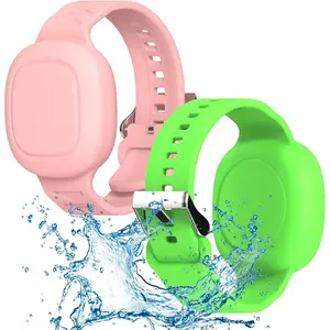 [2 Pack] Kid Bracelet for Tile Mate Waterproof Hidden, Kids Wristband Tile Mate Holder Case Cover Compatible with Tile Mate (2022), Soft Silicone Tile Mate Case for Kids/Teens/Elderly (Pink+Green)
