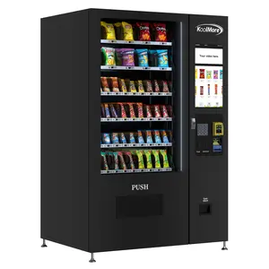 50 in. 60-Slot Snack Vending Machine with 22-inch Touch Screen, Credit Card Reader, Bill and Coin Acceptor in Black, Non-Refrigerated (KM-VMNT-50-BCR)