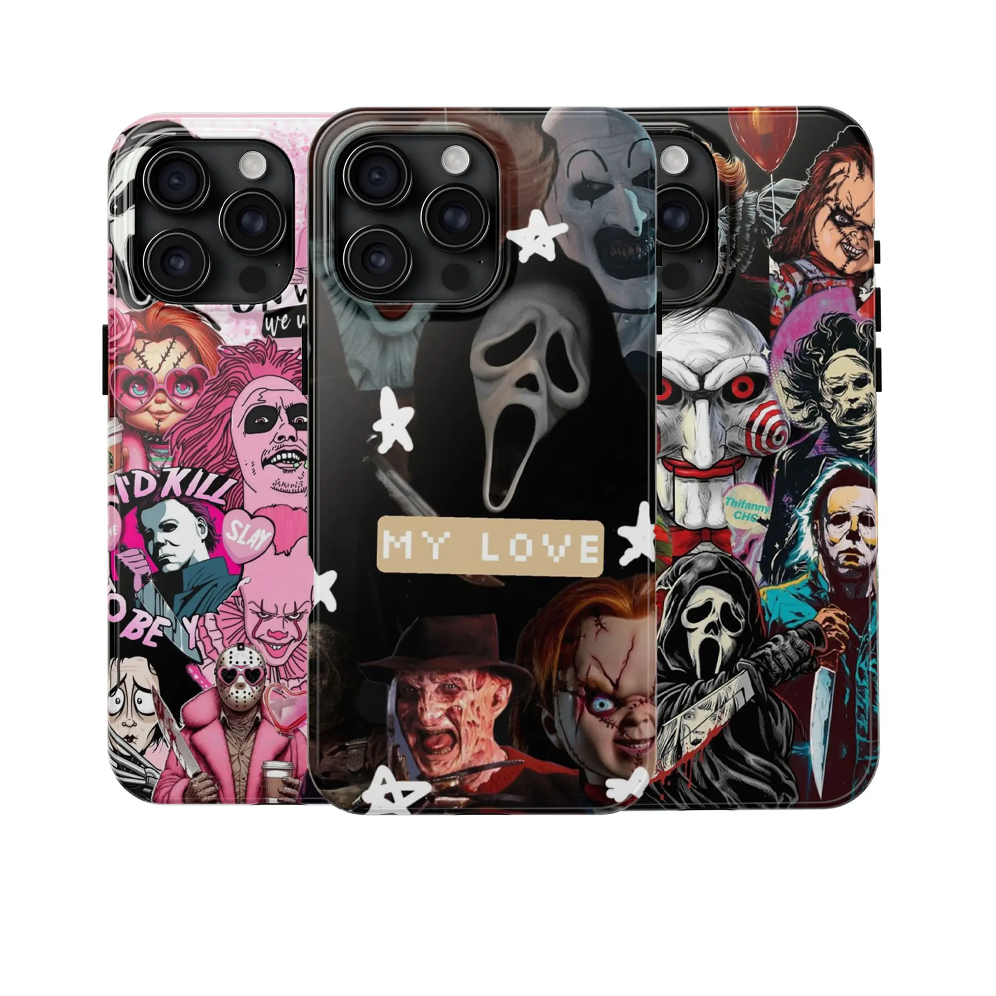 Halloween Horror Character Phone Case | Spooky Horror Collage Phone Cover | Vintage Scary Movie Inspired Case | Gothic Halloween Phone Case | Horror Fan Gift