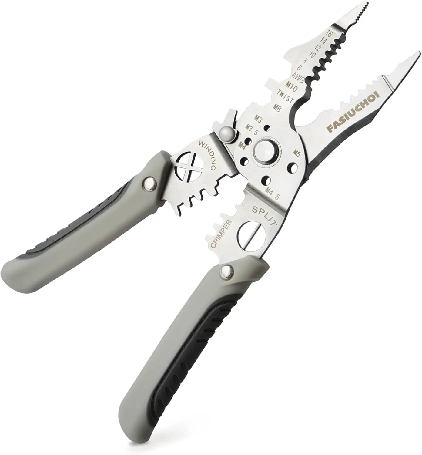 Wire Stripper Tool, Multi-function Wire Strippers Electrical, 9-in-1 Wire Cutter Wire Crimper, Adjustable AWG 6-16 Wire Stripping Tool