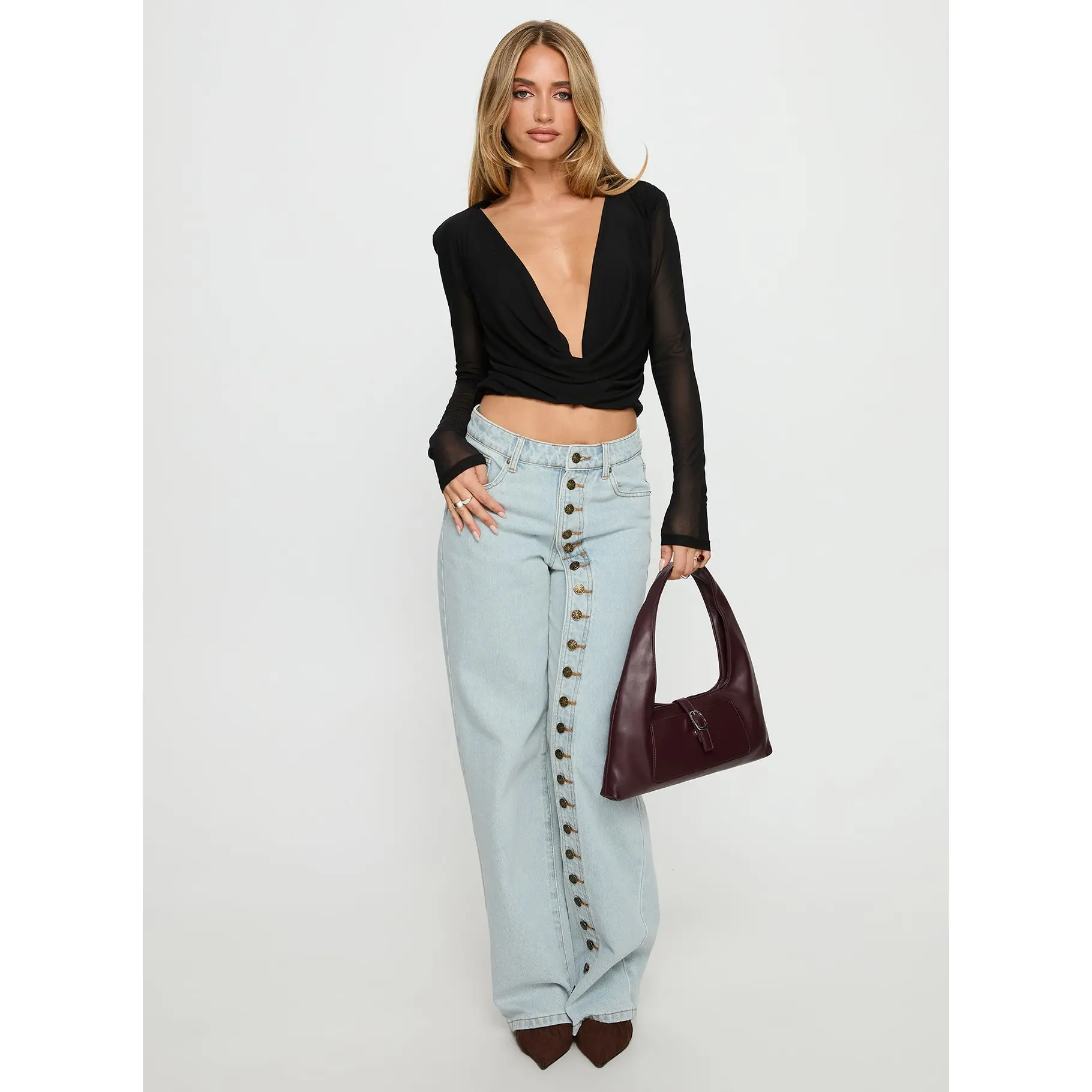 Penny Mid Rise Straight Leg Jeans Light Denim