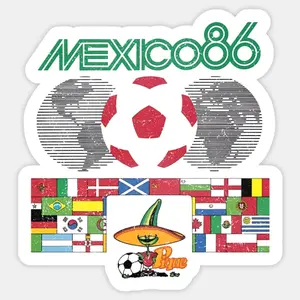 Mexico 86 World Cup Sticker – Soccer Retro Tournament Vinyl Decal 0FA