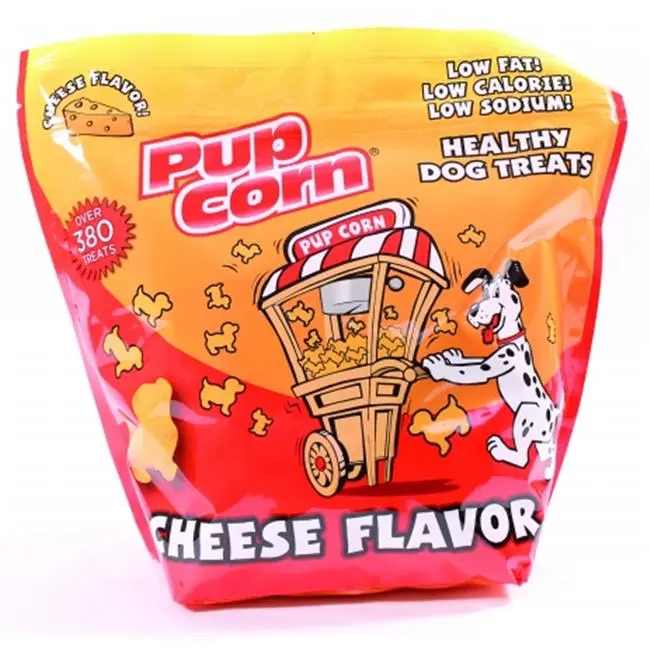 212 MAIN Crunchy Popcorn Cheese Dog Treats (Model 20881) - 16 oz Low-Fat Healthy Dog Snacks with Corn, Canola Oil, Lecithin, Wheat Flour, Yellow #6
