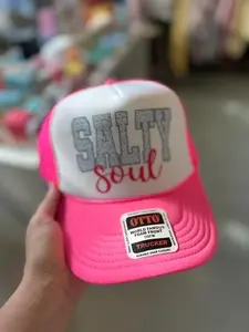 Salty Soul Neon Pink Foam Trucker Hat