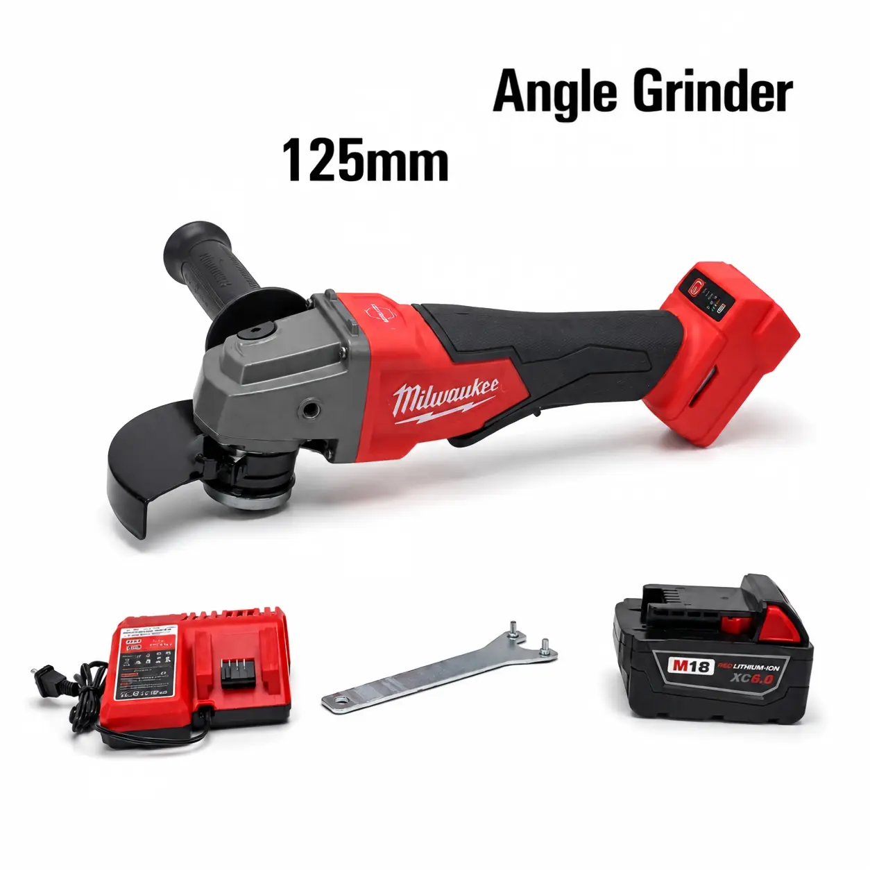 Milwaukee Brushless Angle Grinder, 125mm, M10/M14 Spindle, 9500r/min, for Metal Cutting & Grinding square drive work accessory outdoor survival light weight rapid charger secure grip heavy-duty tool high torque impact multi-functional hand homedecor homed