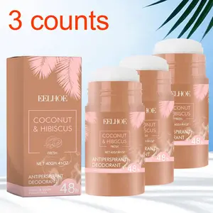 Coconut & Hibiscus Antiperspirant Deodorant Stick, 2/3 Counts Long Lasting Fragrance Deodorant Stick, Refreshing Body Care Product for Women & Men, Natural Scented Solid Stick Deodorant, Aroma