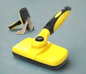 Pet Self Cleaning Slicker Brush with Self-Cleaning Mechanism & Gentle Stainless Steel Bristles for Dogs Cats Ergonomic Non-Slip Handle Heat & Cold Resistant