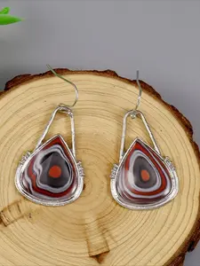 A Pair of Bohemian Retro Purple Red Spiral Patterned Water Droplet Shaped Pendant Earrings, Women's Handmade Accessories Suitable for Travel and Vacation, The Ideal Gift for Women