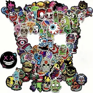 Horror Skull Graffiti Sticker Set 51Pcs Vinyl Waterproof Decals for Phone Guitar Laptop Skateboard Luggage Car Decor Ideal for Boys Men Adults Husband Boyfriend