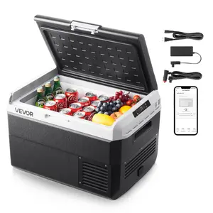 【FathersDayGift】 VEVOR 12 Volt Car Refrigerator, 52.8QT/50L Car Fridge, Portable Electric Cooler with -4 ℉ ~68 ℉   Adjustable Temperature, 12/24V DC and 100- 240V AC Compressor Freezer for Outdoor, Camping, Travel, RV