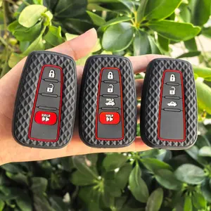 New style Premium Protective Key Cover for TOYOTA Models for Levin Hybrid Key Cover -For Corolla Camry, Avalon RAV4 Remote Control Protection Case - Made of Silicone - Shockproof And Wear-Resistant - Precisely Fitted Car Key Protector Car Key Holder