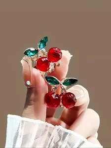 Cherry Mini Hair Clips Set, Cute Small Claw Clips for Women, Delicate Bang Accessories, Perfect for Parties & Valentine's Day Gift Ideas