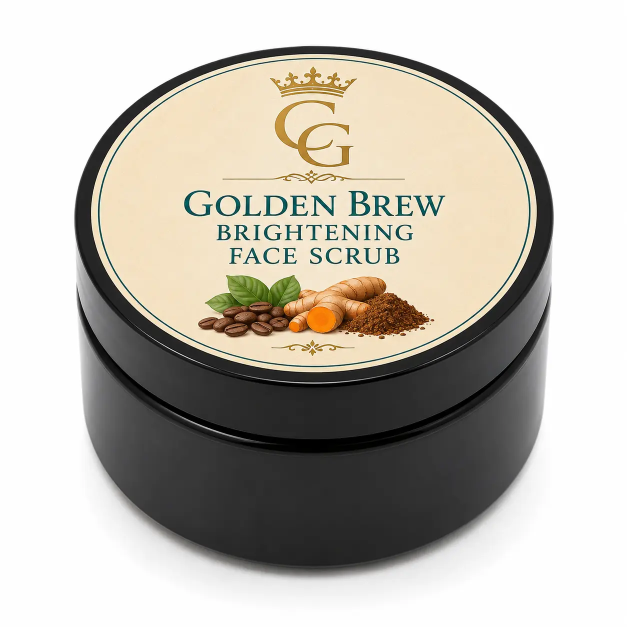 CG's Apothecary Golden Brew Brightening Face Scrub – Turmeric & Coffee Exfoliant 2oz