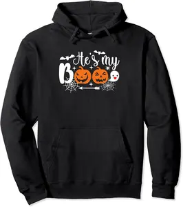 He's My Boo Shirt Funny Halloween Matching Couples Pullover Hoodie - Hannahcha Shop 22B0BD211XNB