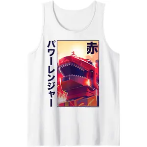 Power Rangers Comic Boom Red Ranger Dinozord Kanji Poster Tank Top