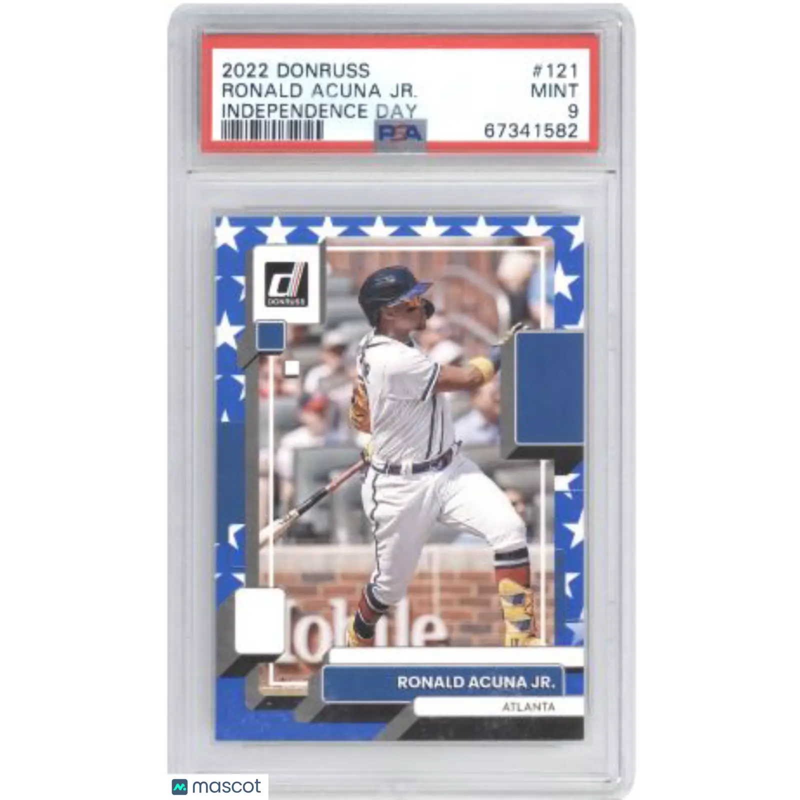 Ronald Acuna JR. PSA 2022 Panini Donruss #121 Independence Day Baseball 9