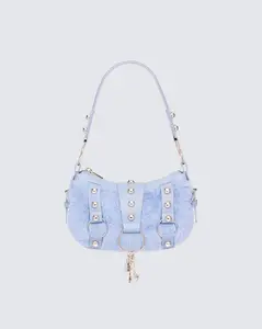 Charalyn Blue Fur Shoulder Bag