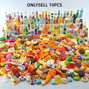 10/20/30/40pcs Mini Food Toys, Mixed Style Resin Food Dolls, Kitchen Pretend Play, DIY Accessories for Adults and Teens, Random Styles