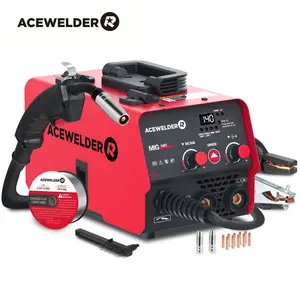ACEWELDER 140A Gasless Flux Core MIG Welder/Lift TIG/Stick 3 in 1 Welding Machine 110V Portable IGBT Inverter Synergy Welder Machine