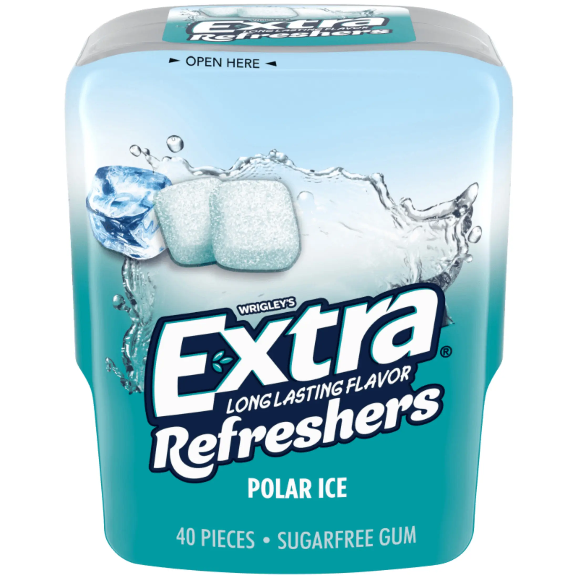 1x Wrigley's Extra Refreshers Polar Ice Sugar Free Chewing Gum - Fresh Breath Mints Pocket Pack Snack Candy 40ct