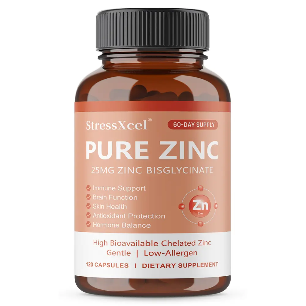 Zinc Health Supplement , ​​Supports Brain Function and Immune Health, 120 Capsules
