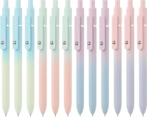 12 Pack Cute Gel Pens with Medium Point 0.7mm for Journaling, School Supplies - Black Ink