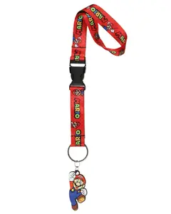 Super Mario Wrist Lanyard Wristlet Keychain Nintendo Games Breakaway for Keys, Wallet, Cell Phone, Travel for Men Women
