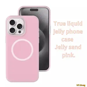 Liquid silicone jelly design, compatible with Apple 16 Pro Max phone case, magnetic skin-friendly feel, iPhone 15 anti-drop protective cover.