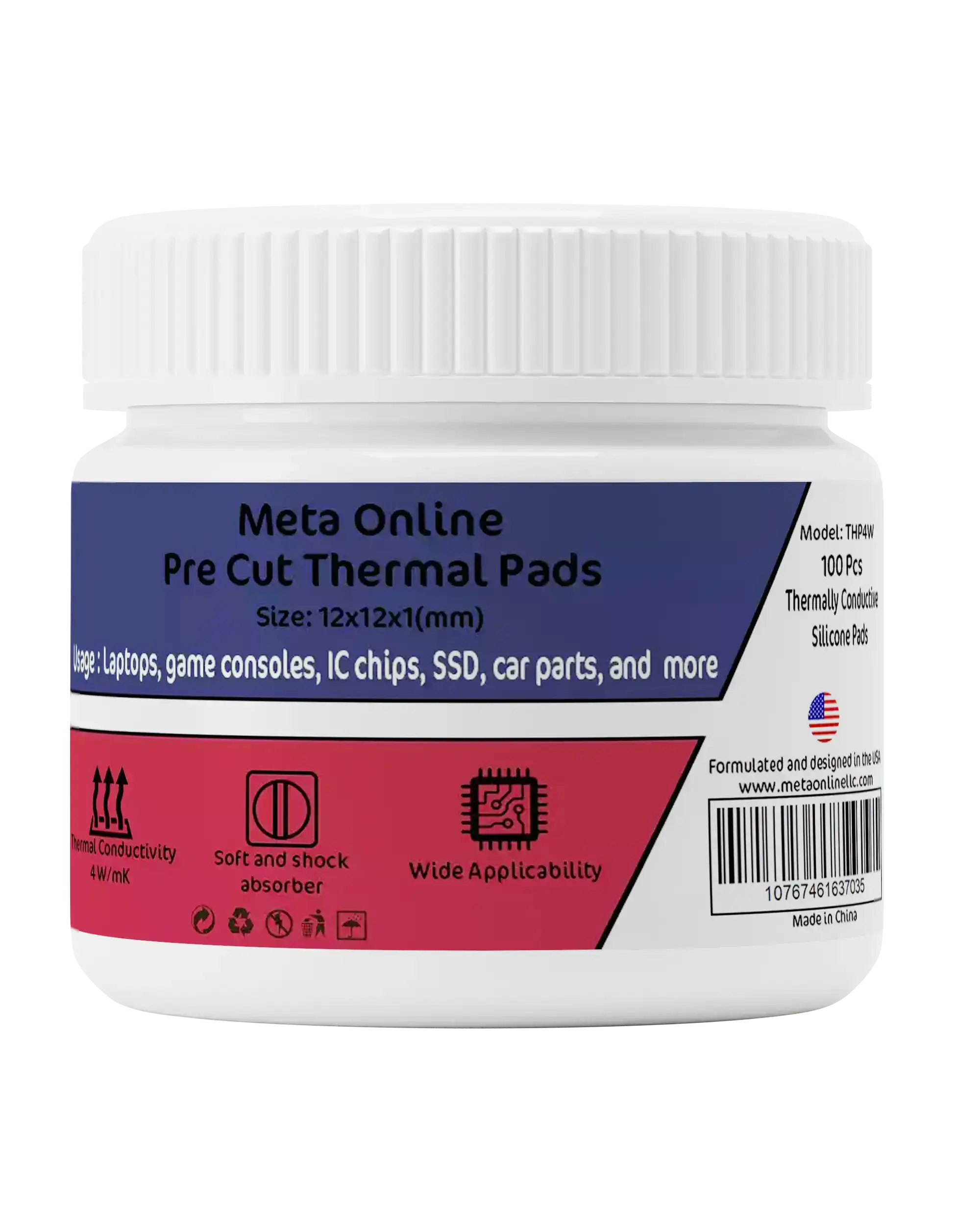 Pre Cut Thermal Pads for Ram – SSD – IC Chips – PS5 Xbox Laptop Desktop – 12x12x1mm 100 Pack