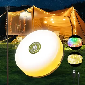 Christmas Outdoor Decorative Lights 2 in 1 Rechargeable Camping Light String, Led Lighted Outdoor Light String with Multiple Lighting Modes, Portable Outdoor Light String for Camping, Decorative Lights