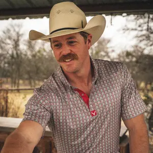 Vexil Brand – Western Polo - Native Arrows | Red- Stylish Western Wear Menswear Casual Fabric