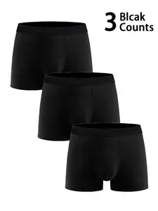3-Pack Men's Solid Briefs, Soft Skin-Friendly Material, Comfortable Daily Wear, Ideal for Home & Sports, Men's Underwear