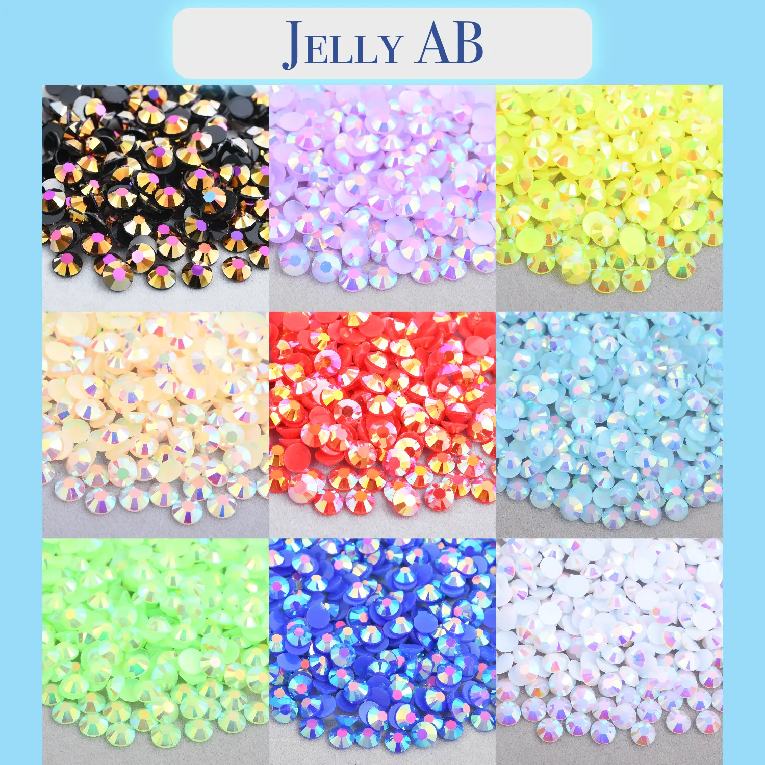 Mix Size Jelly AB Rhinestones Mix Size Jelly AB Rhinestones